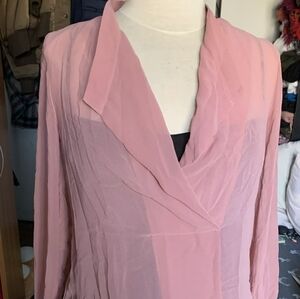 Elegant Pink Sheer Blouse